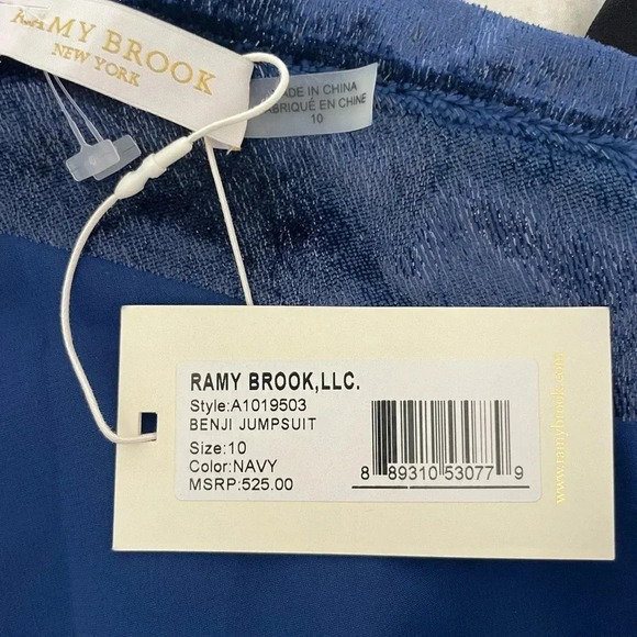 Ramy Brook Benji metallic jumpsuit in navy black - Picture 8 of 11